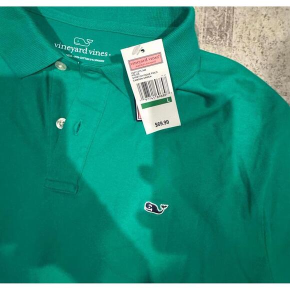 NWTVineyard Vines Classic Fit Green Polo Shirt sz L - Picture 3 of 3